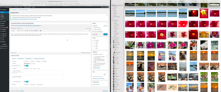 Use Split Screen to Use the Huge Monitor