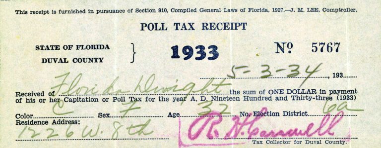 Black History Month- The Florida Poll Tax 1889-1938
