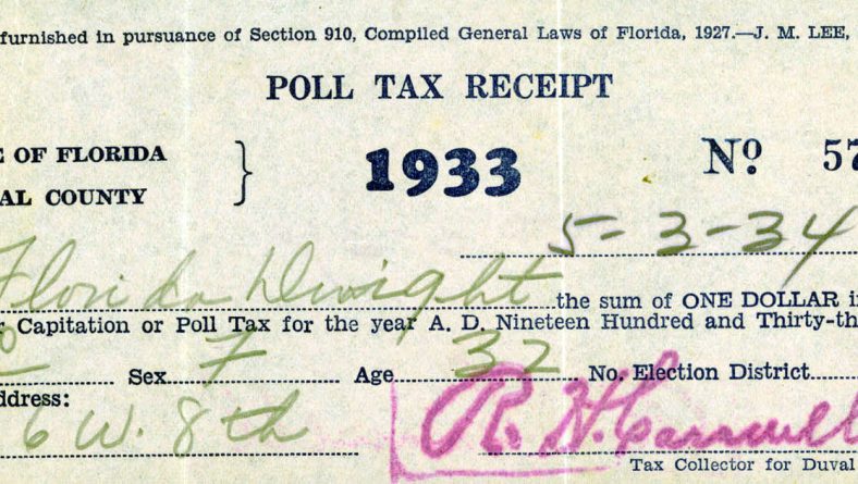 Black History Month- The Florida Poll Tax 1889-1938